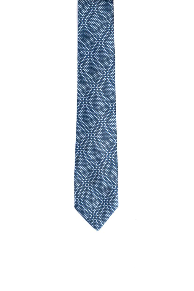 cravate bleue isolé sur fond blanc photo