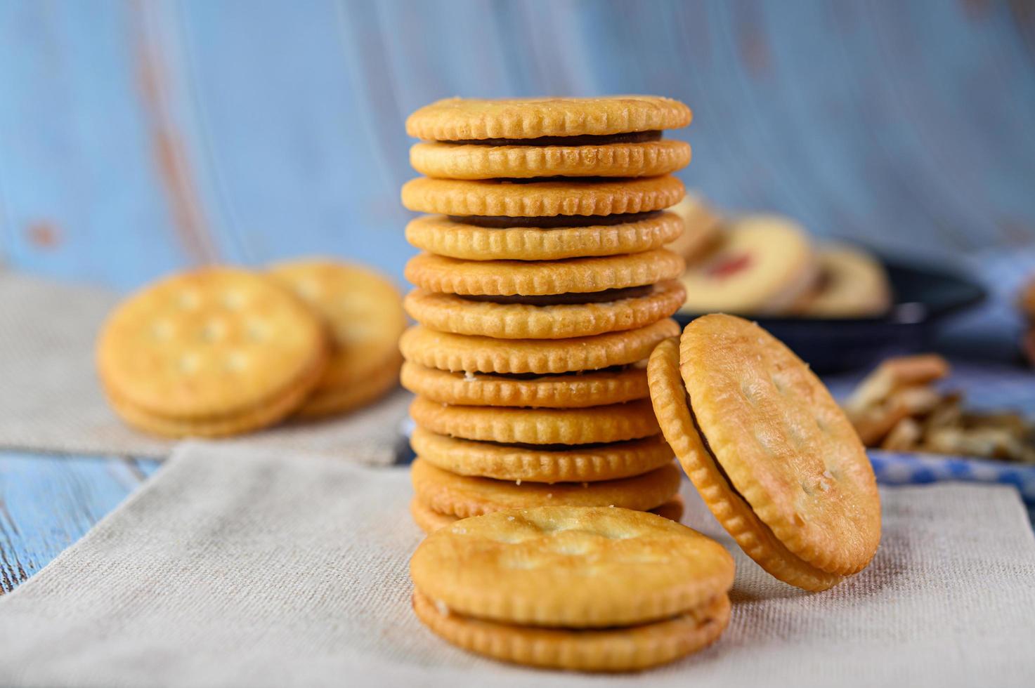 biscuits disposés sur un chiffon photo