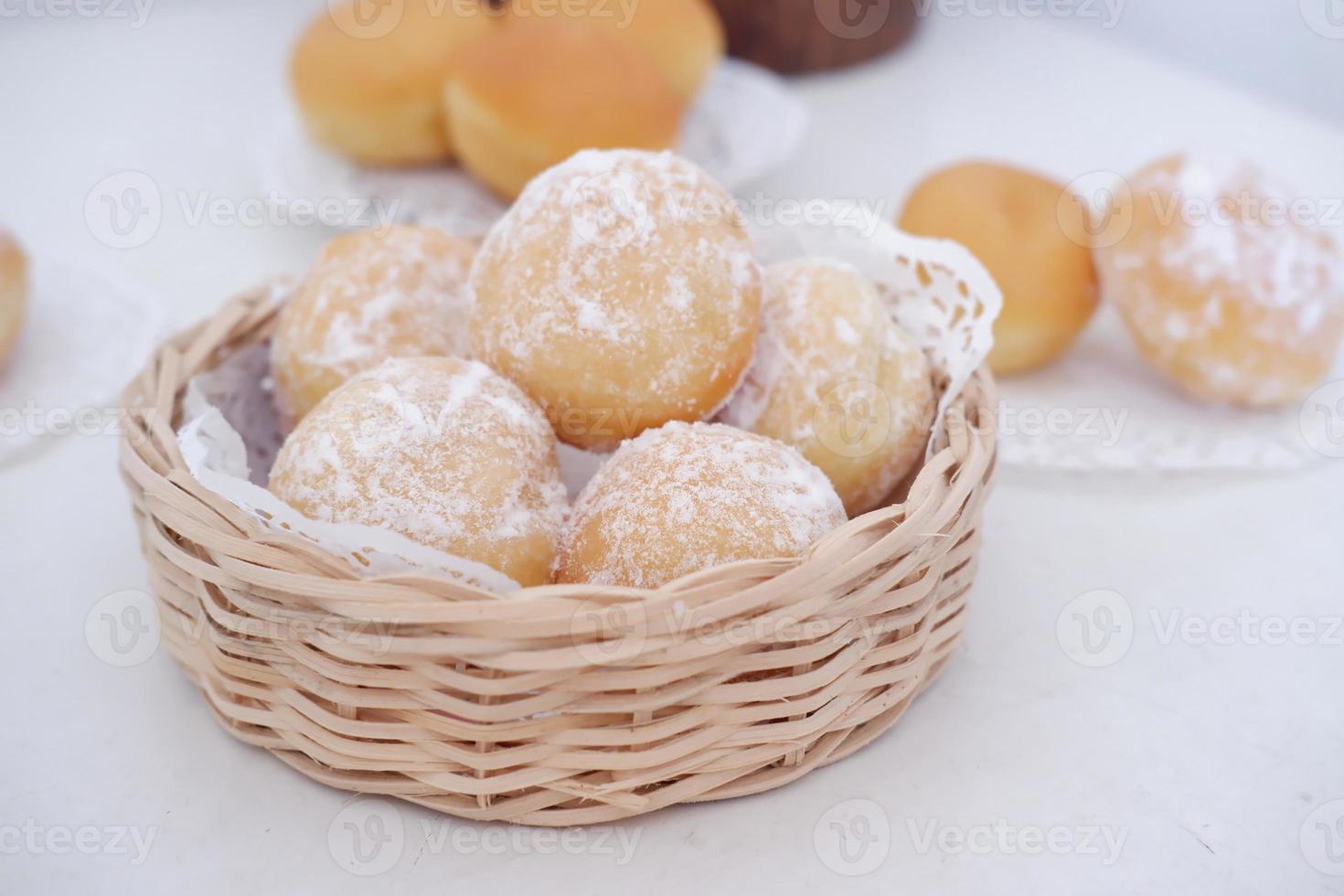 délicieux boule de neige beignets comme une Contexte photo