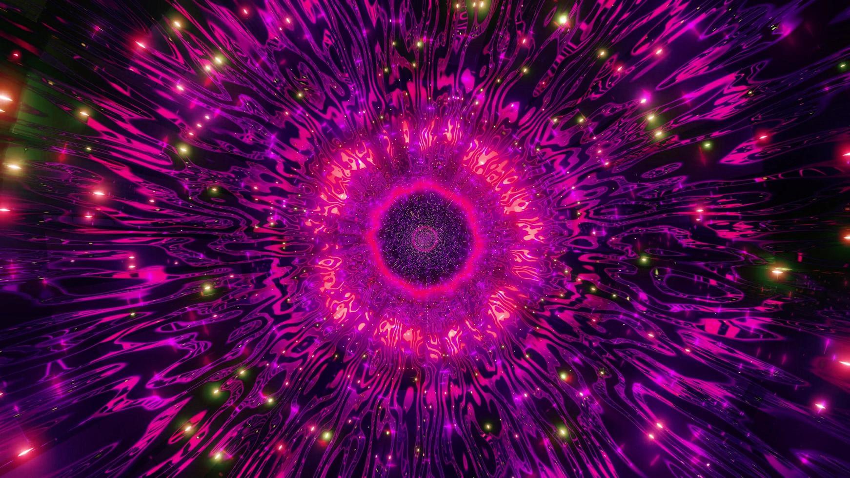 illustration 3d kaléidoscope violet et vert pour le fond ou le papier peint photo