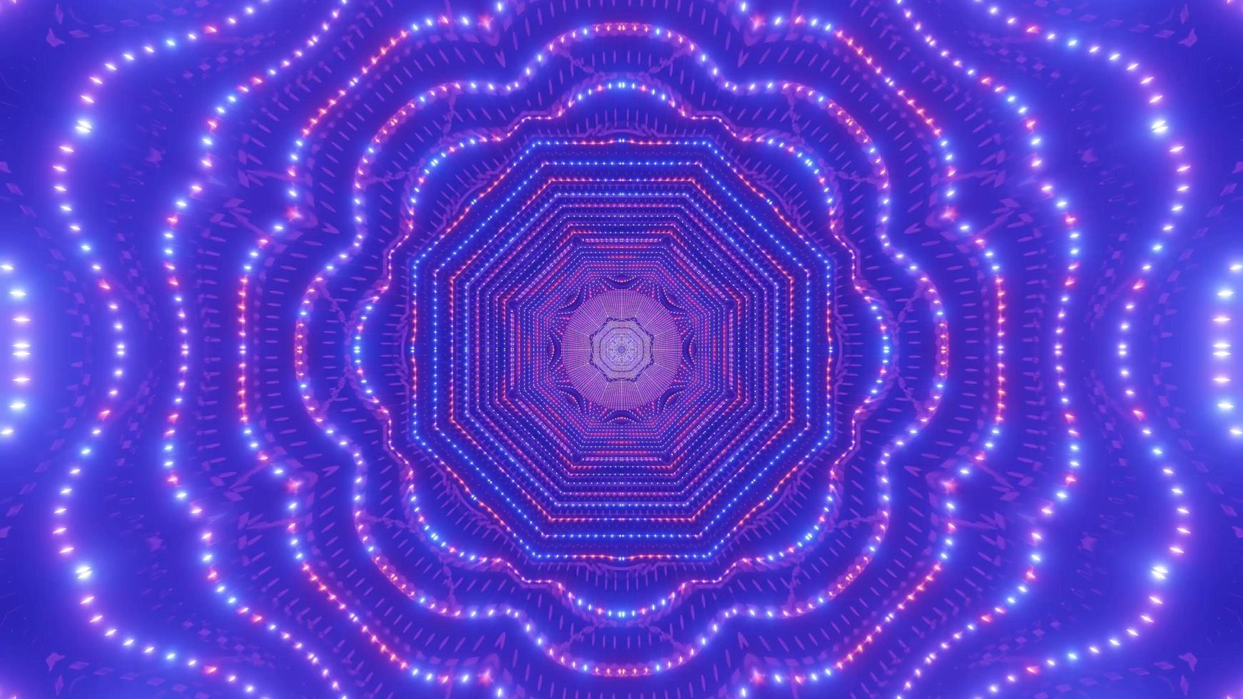 lumière colorée et formes kaléidoscope illustration 3d pour le fond ou le papier peint photo