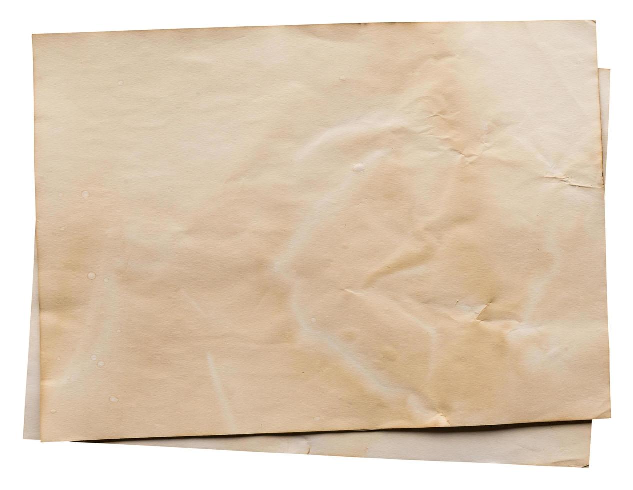 vieux papier sur isolé blanc avec coupure chemin. photo