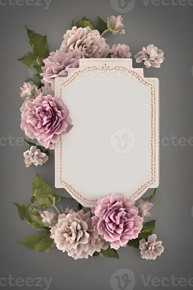 ancien floral mariage la cérémonie invitation illustration photo