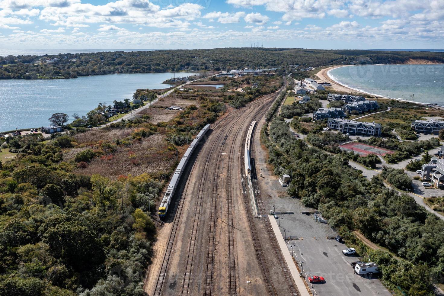 le vieux chemin de fer station dans montauk, longue île, New York photo