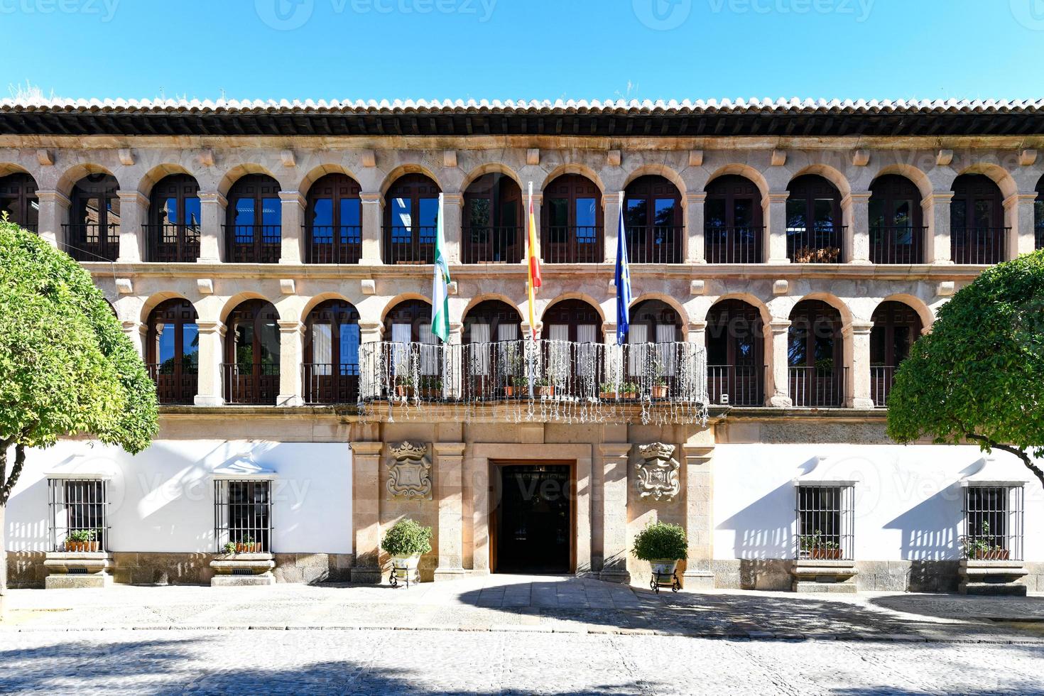 de face façade de le ville salle de ronde, malaga province, andalousie, Espagne photo