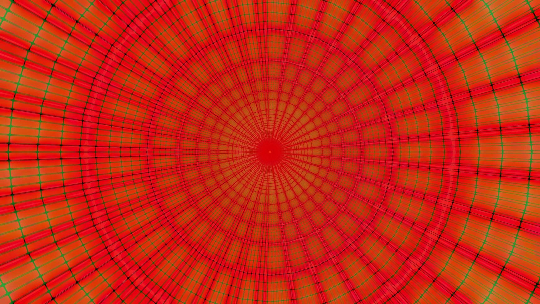 Cercles filaires verts et rouges illustration 3d kaléidoscope design pour fond ou papier peint photo