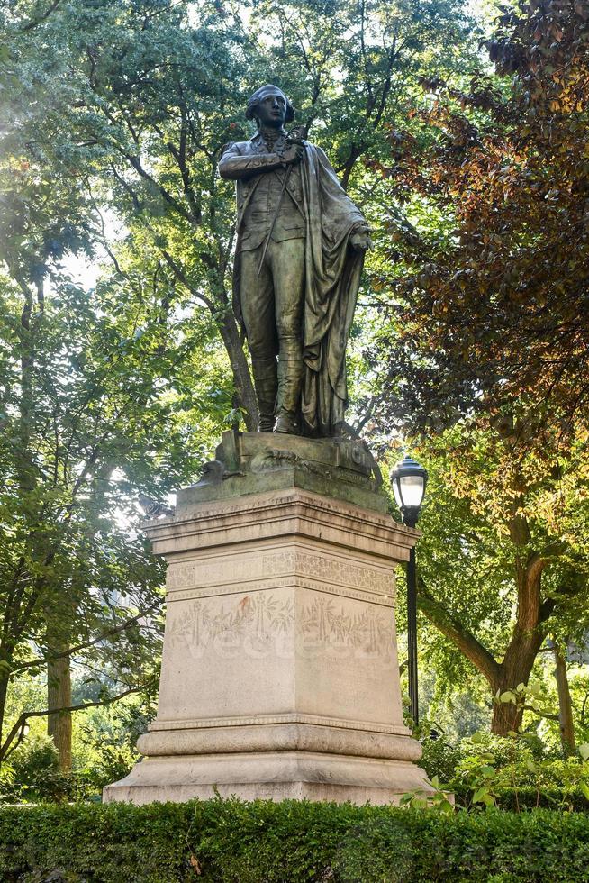 marquis de lafayette sculpture en bronze à union square, manhattan. le général d'origine française a combattu au nom des rebelles américains pendant la révolution américaine. photo