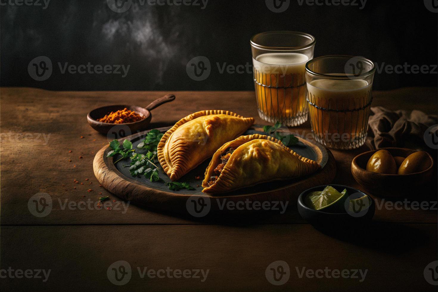 se livrer dans le riches les saveurs de Latin Amérique avec notre Empanadas. l'eau à la bouche images vitrine traditionnel, rue nourriture, et gourmet modes de cette bien-aimée plat photo