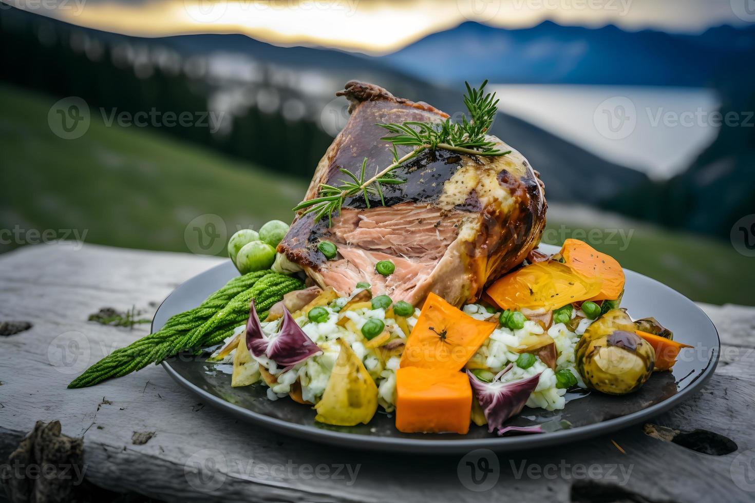 savoureux grillé jambon jarret comme régional plat nourriture la photographie photo