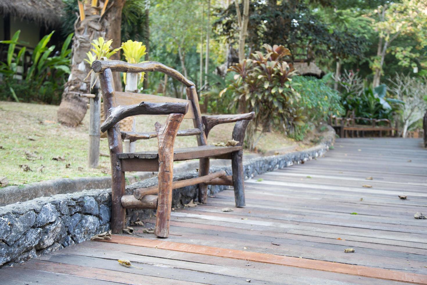 banc en bois dans le parc photo