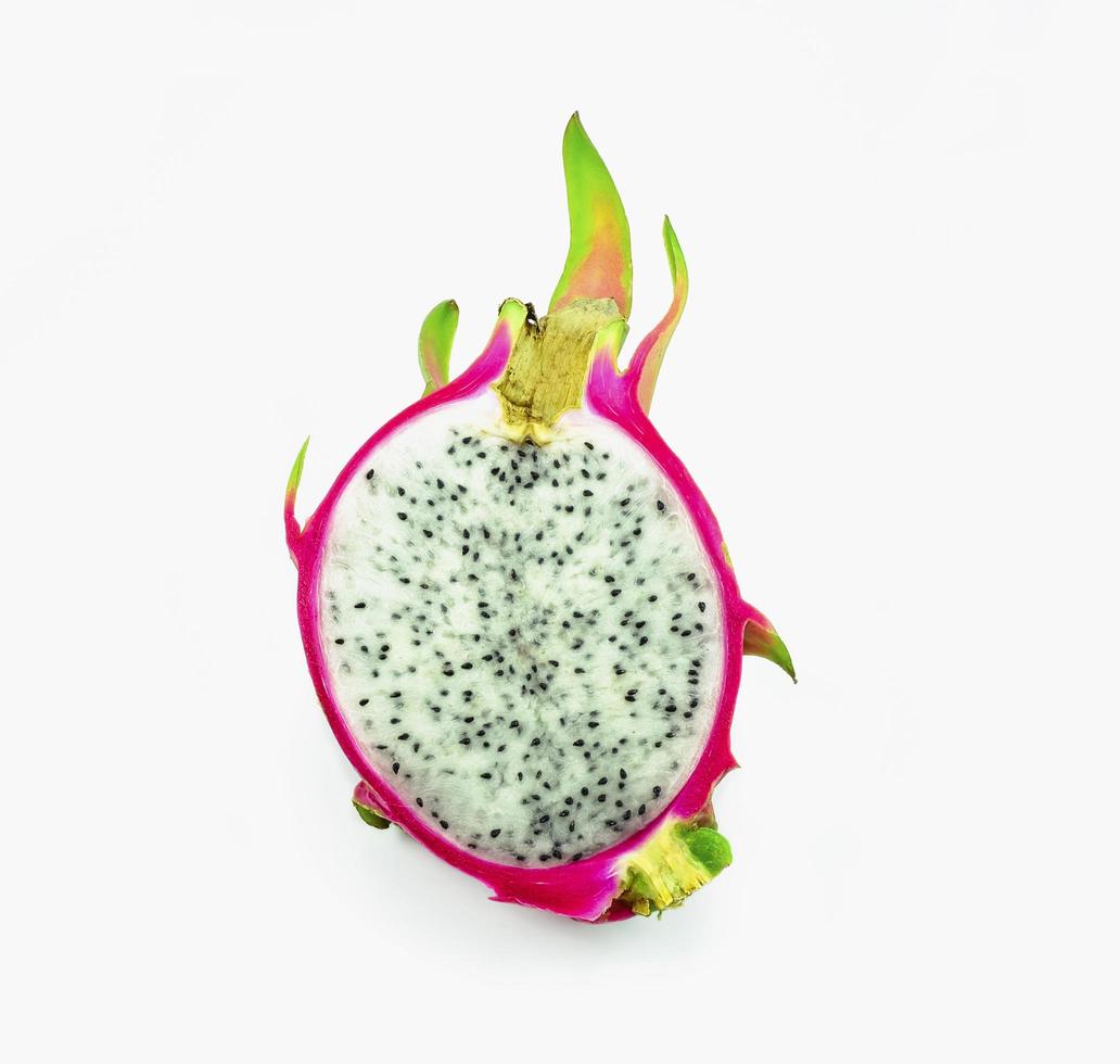 à l'intérieur dragon fruit avec beaucoup la graine photo