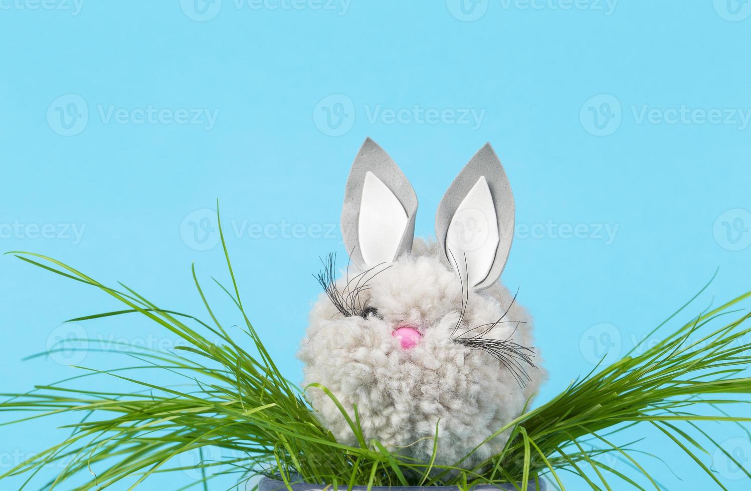 drôle de lapin en peluche beige avec de grandes oreilles et une drôle de  tête 18953041 Photo de stock chez Vecteezy