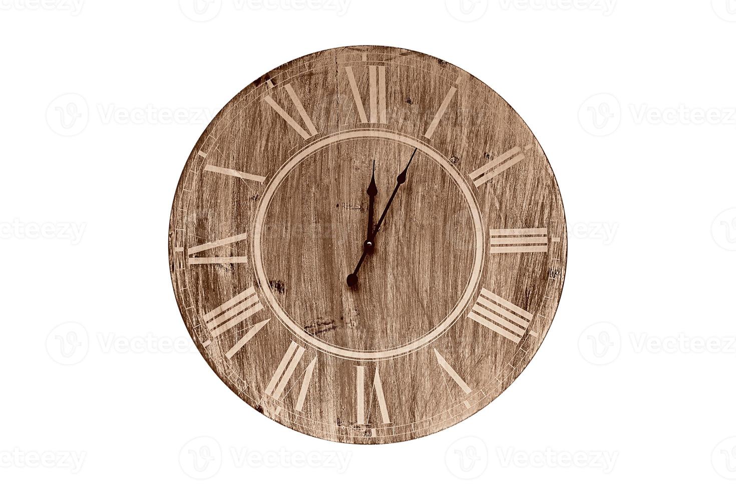 168 en bois marron l'horloge isolé sur une transparent Contexte photo