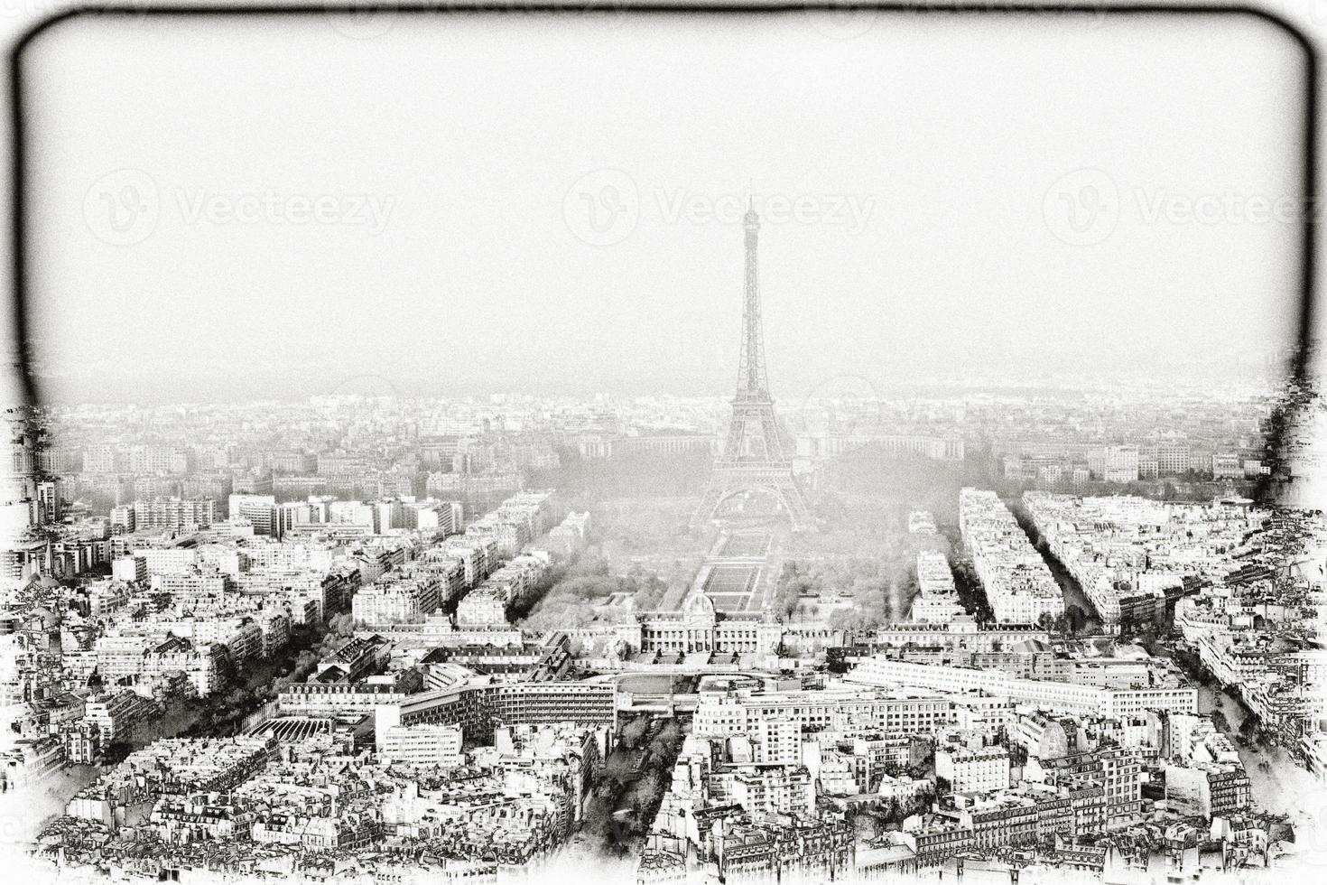 tour Eiffel et Paris hiver vue photo