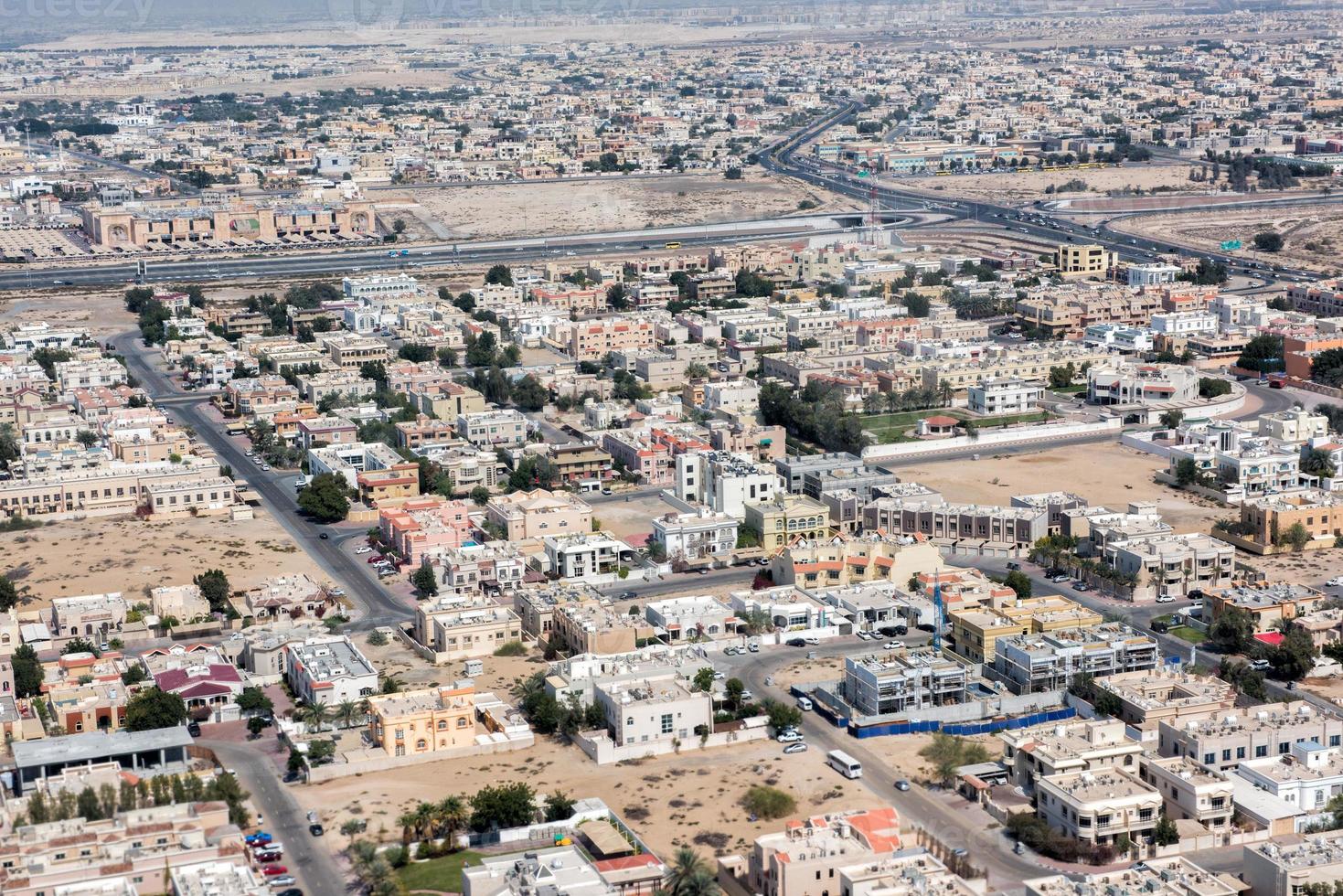 panorama de la vue aérienne de la ville de dubaï photo