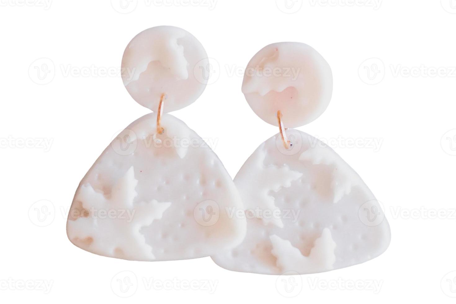 928 blanc des boucles d'oreilles isolé sur une transparent Contexte photo