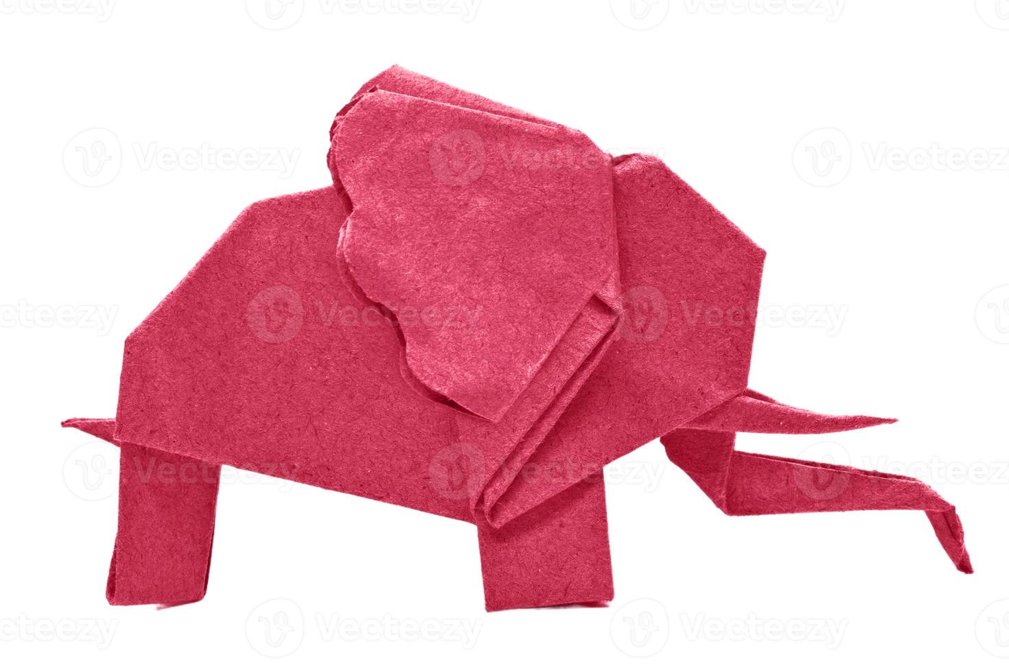 7342 rose papier l'éléphant isolé sur une transparent Contexte photo