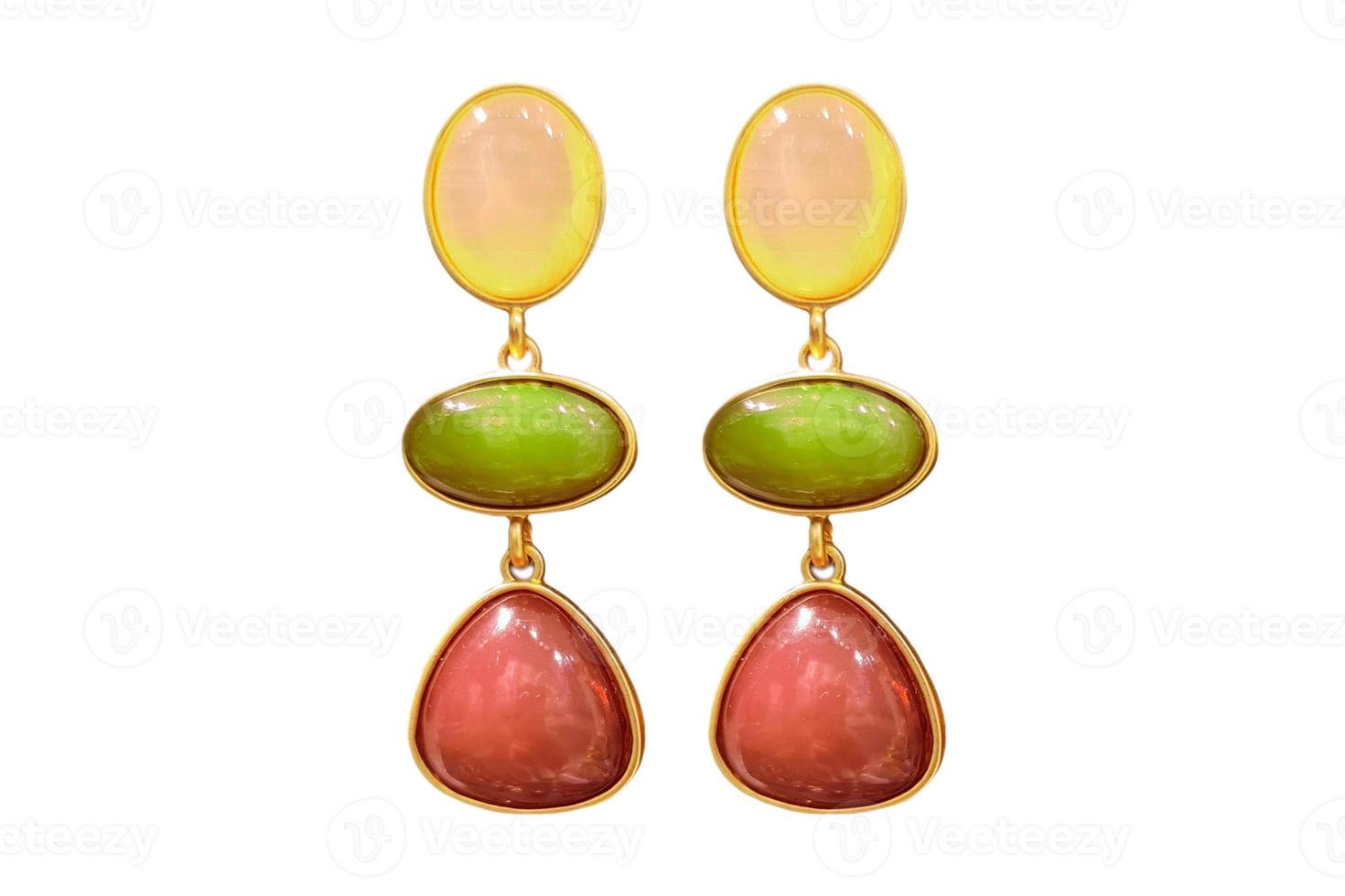 6193 coloré des boucles d'oreilles isolé sur une transparent Contexte photo