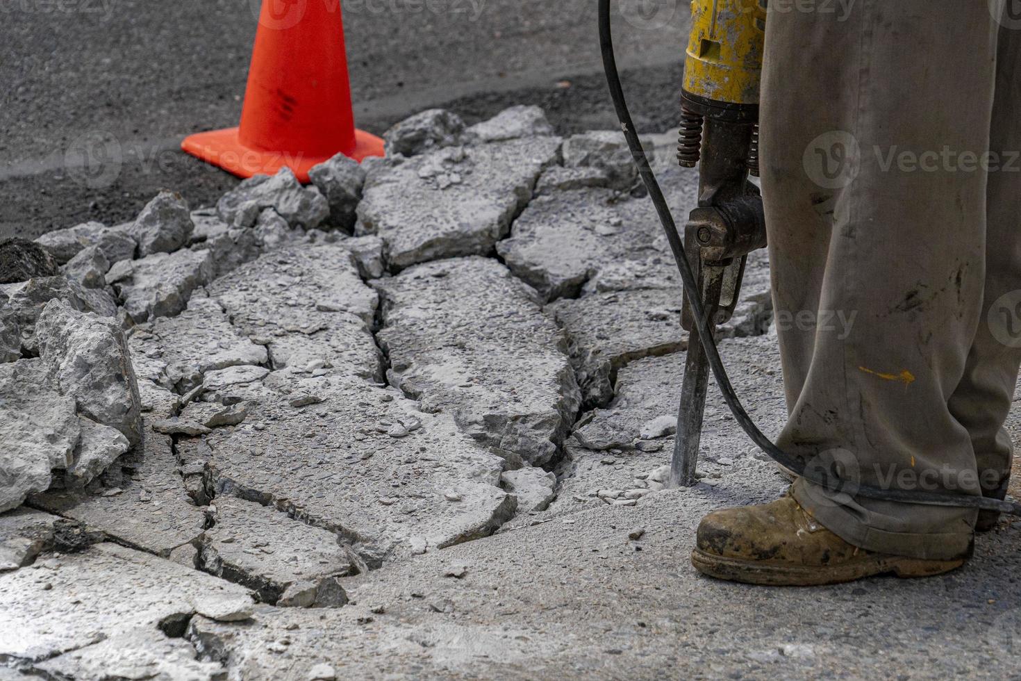 marteau-piqueur route travail détail dans Nouveau york photo