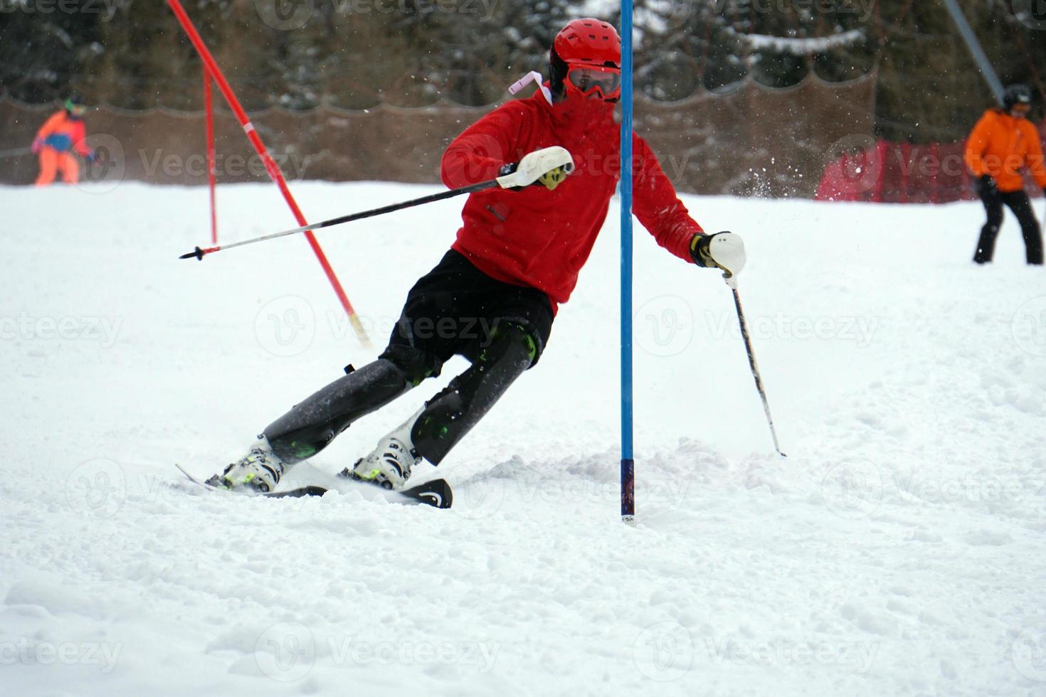 slalom ski course sport formation photo