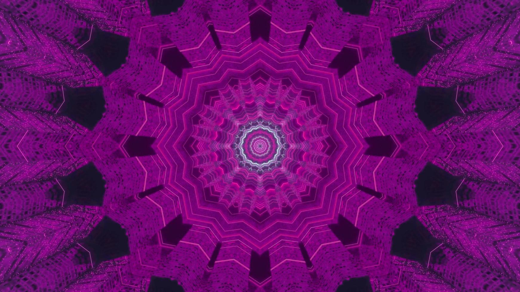 illustration de conception de kaléidoscope 3d floral bleu et violet pour le fond ou la texture photo