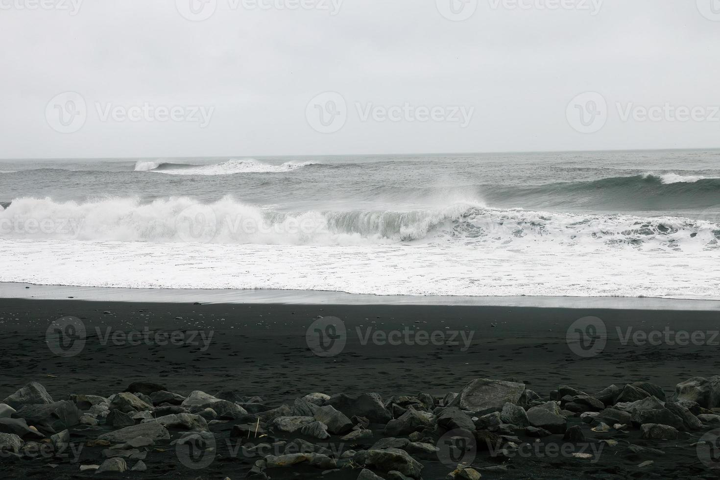 noir le sable plage Islande photo