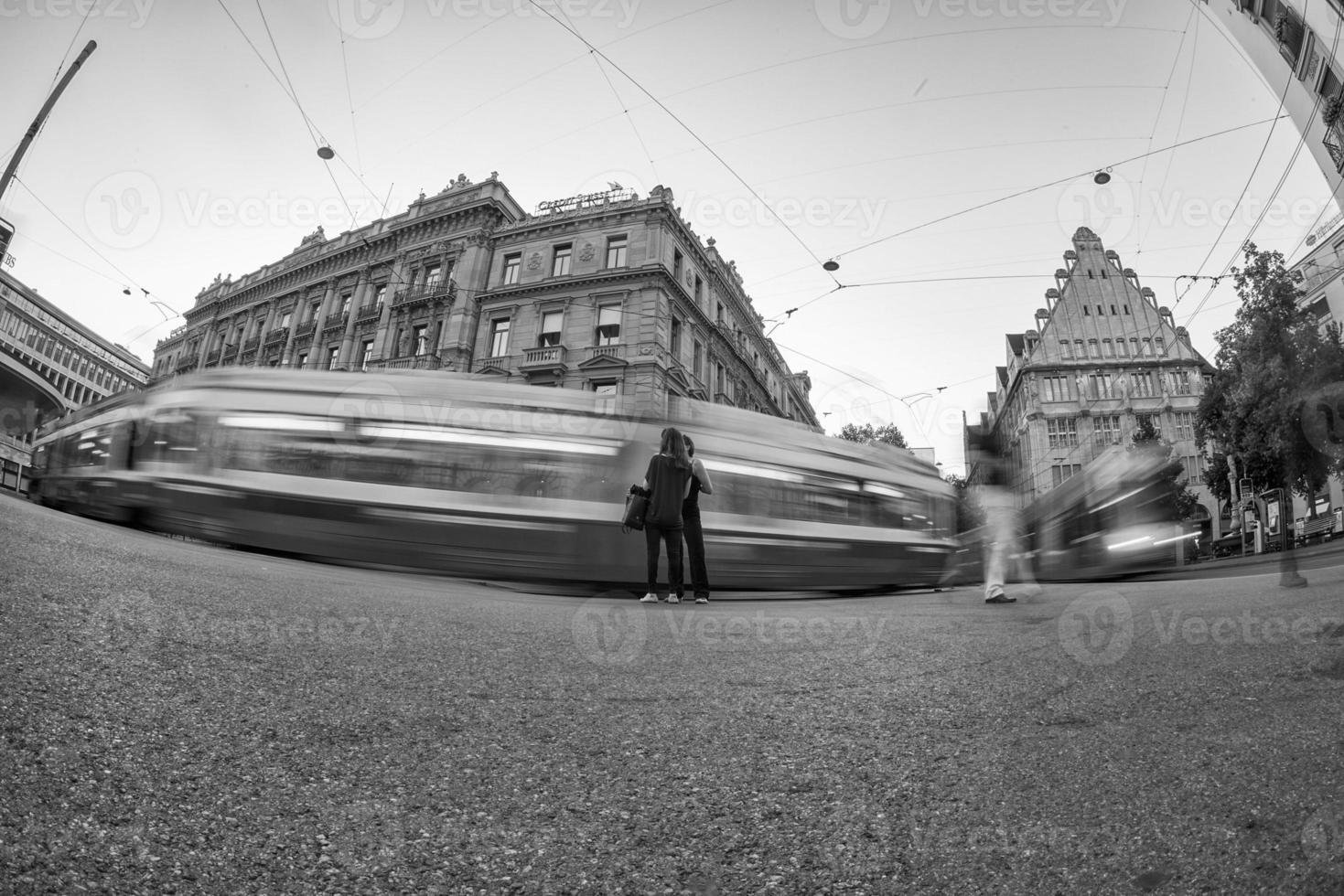 Zurich parade endroit vue dans noir et blanc photo