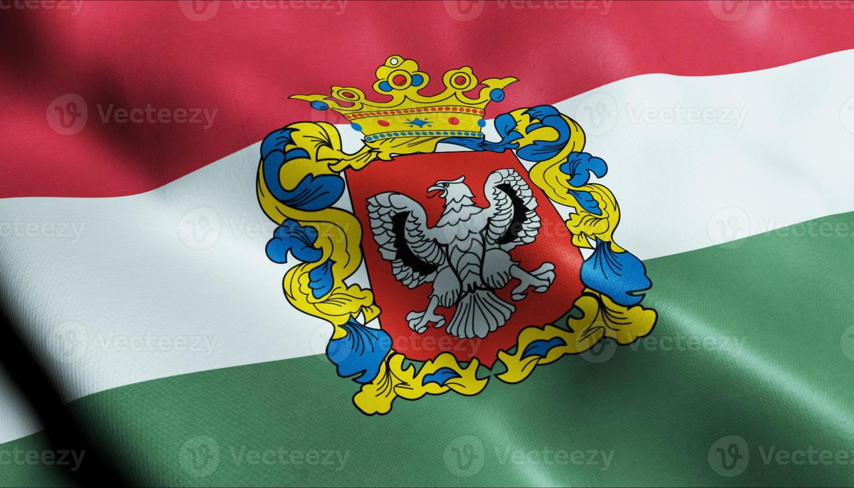 3d rendre agitant Hongrie ville drapeau de szentgotthard fermer vue photo