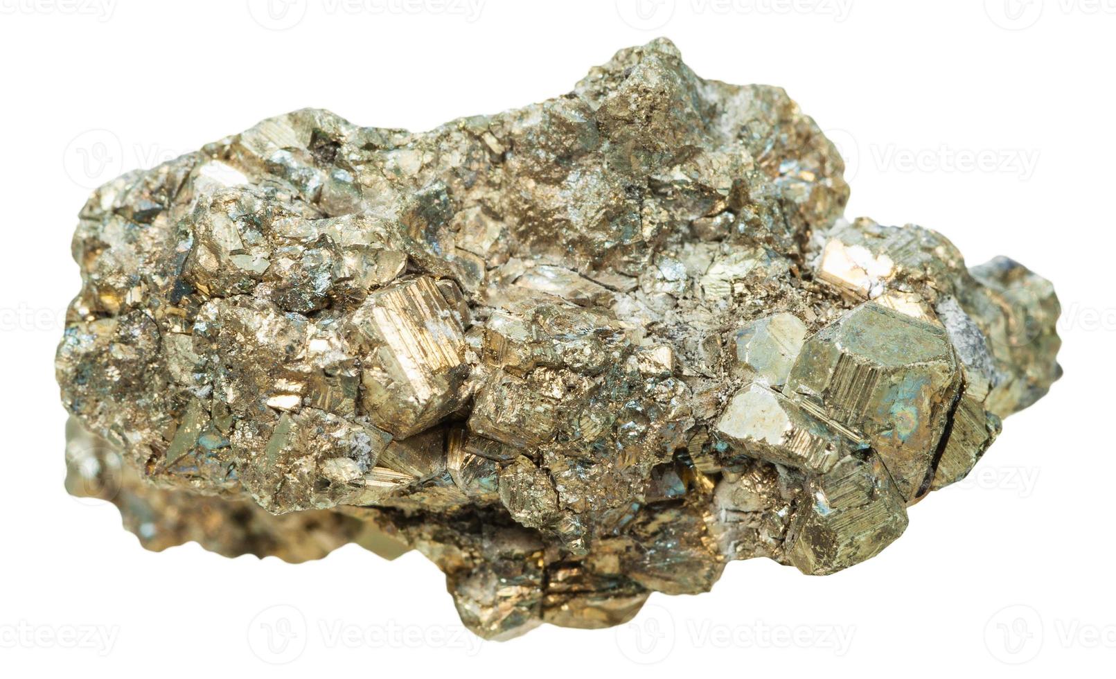 druze de pyrite minéral pierre isolé sur blanc photo