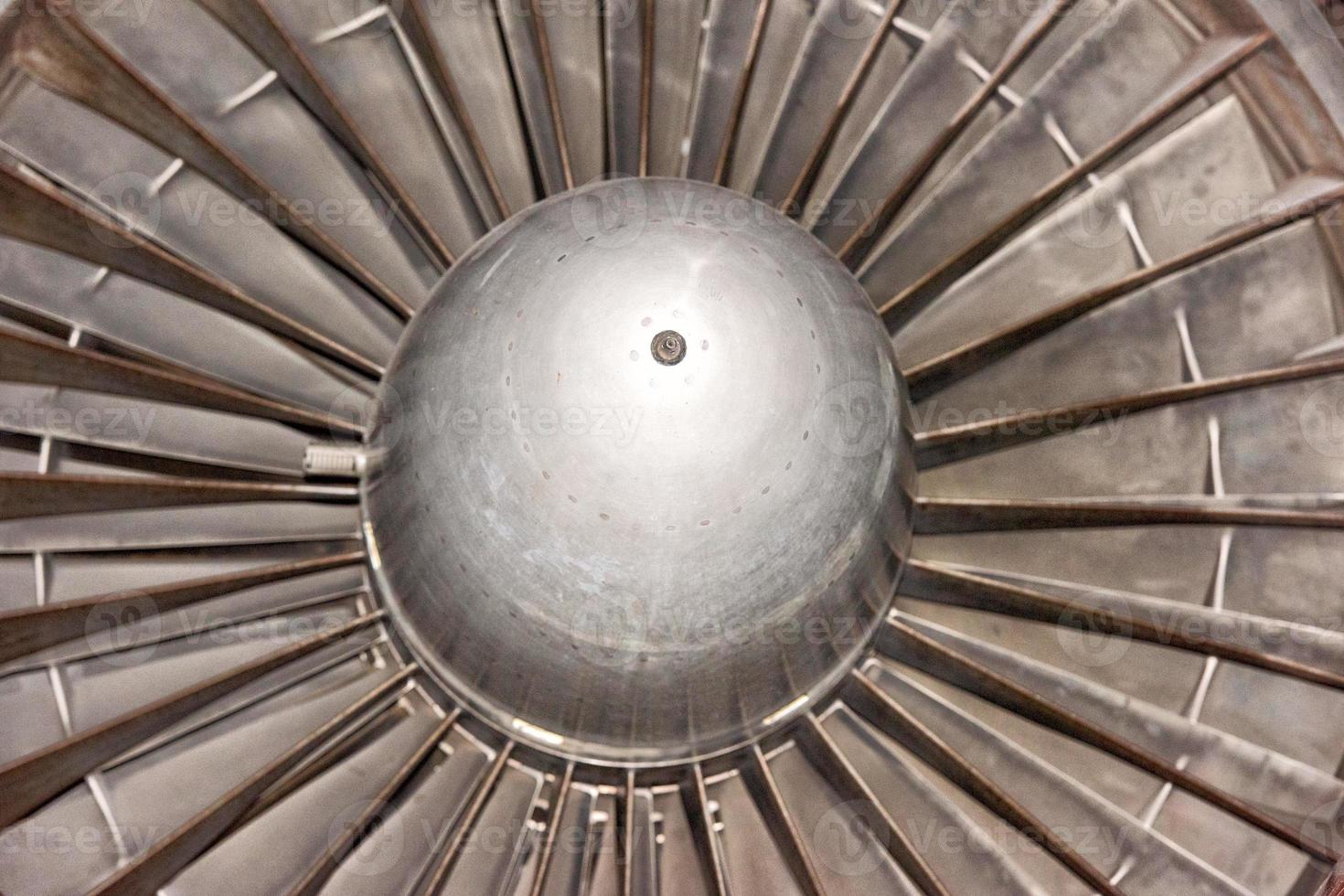 Moteur à turbine d'avion à réaction en gros plan photo