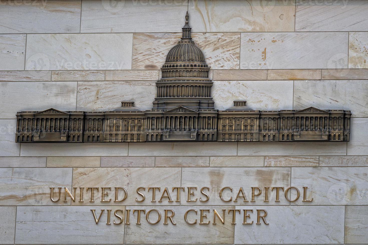 Panneau du centre d'accueil des visiteurs du Capitole de Washington photo