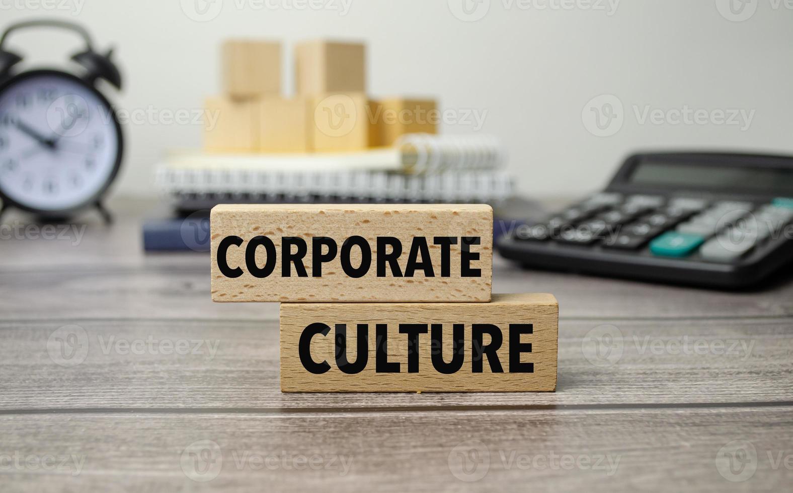 entreprise culture est montré sur une conceptuel photo en utilisant en bois blocs