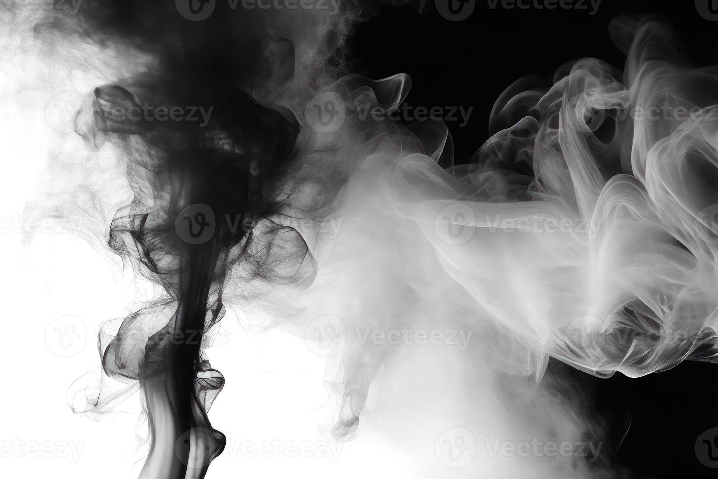 noir fumée isolé sur blanc Contexte. ai généré. photo