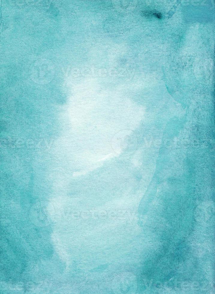 aquarelle turquoise Contexte texture. aquarelle bleu vert taches sur papier. photo