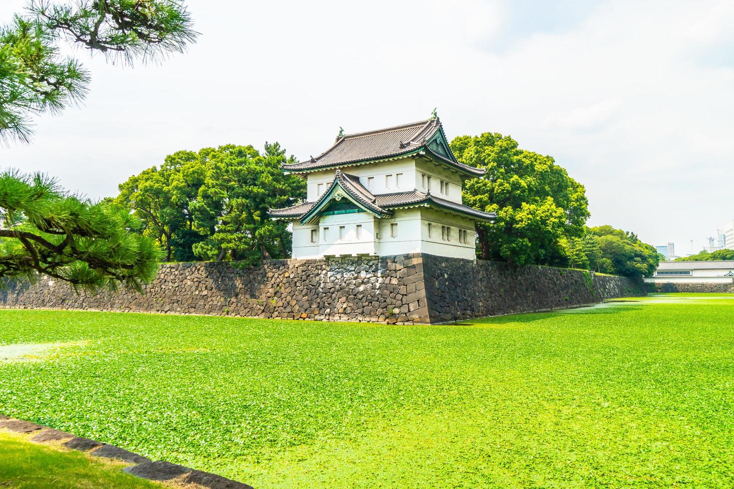 Le château du palais impérial dans la ville de Tokyo, Japon photo