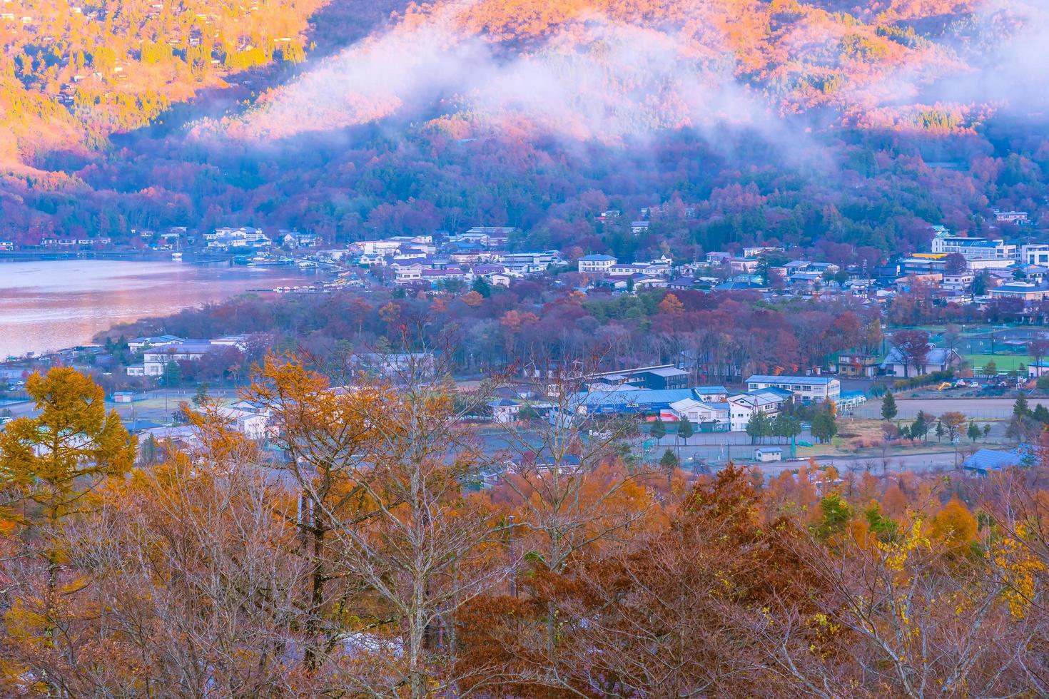 Beau paysage au lac Yamanakako, Japon photo