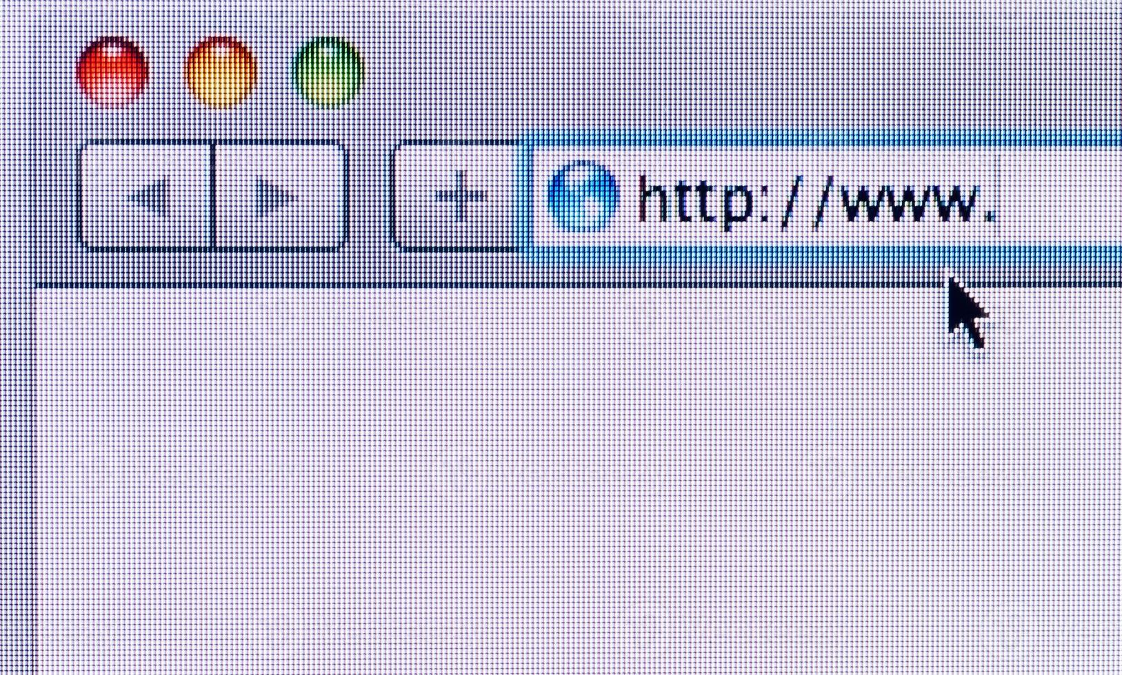 navigateur de ordinateur prêt à lis une site Internet cette début avec www photo