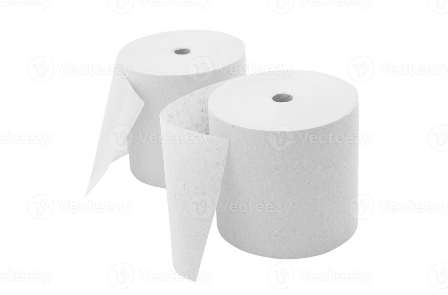 rouleau de papier toilette isolé sur blanc photo