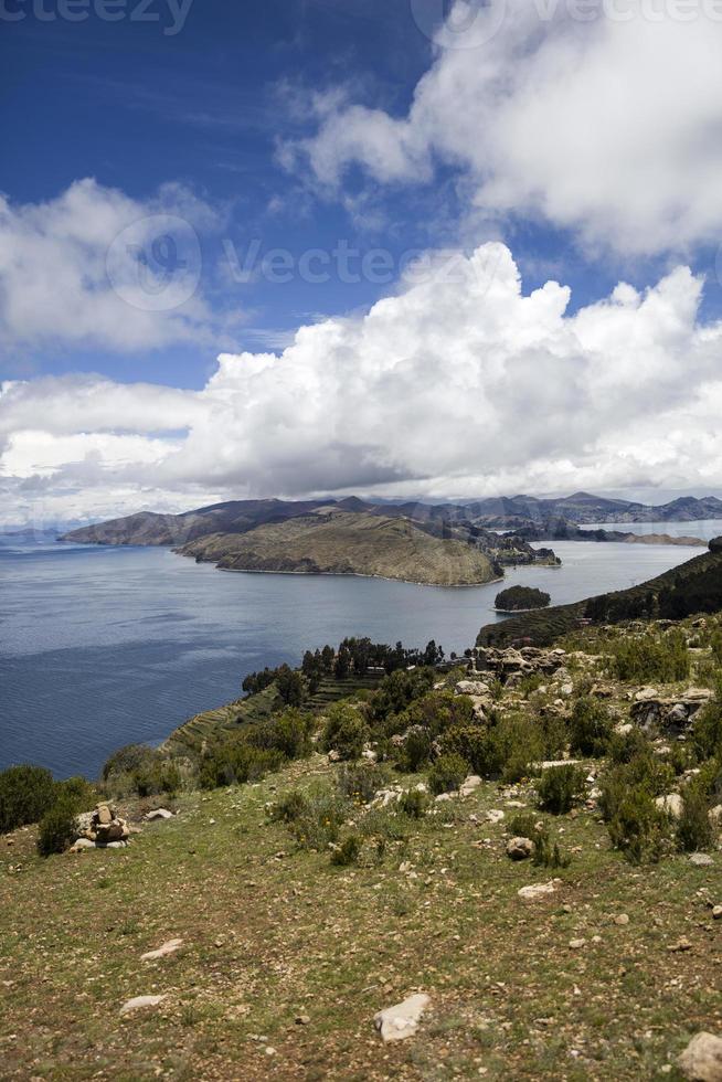 Isla del sol sur le lac Titicaca en bolivie photo