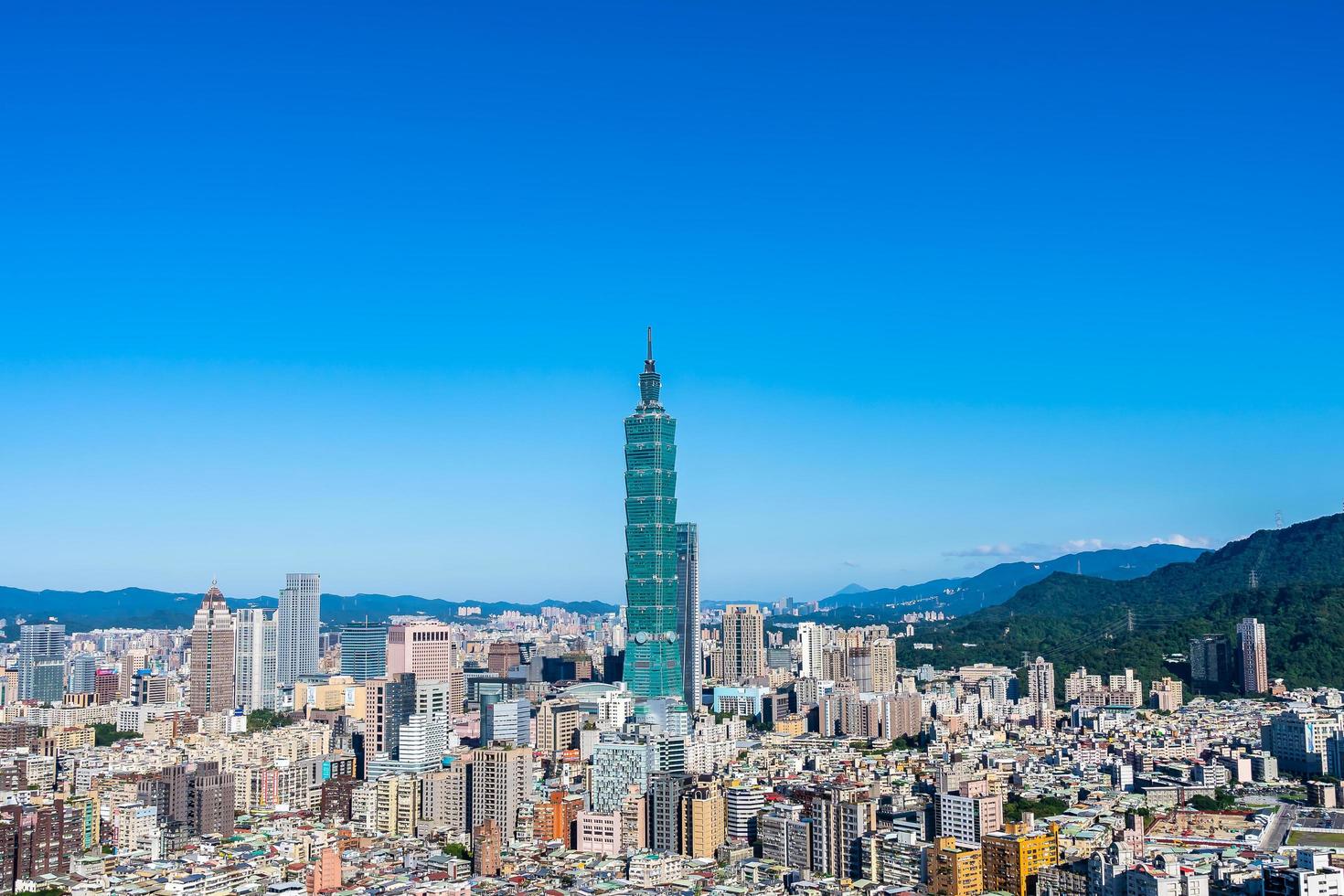 Tour de Taipei 101 et vue sur la ville de Taipei, Taiwan photo