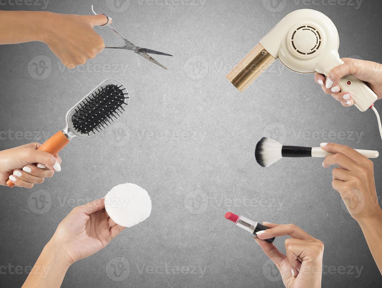 maquillage et coiffure outils photo