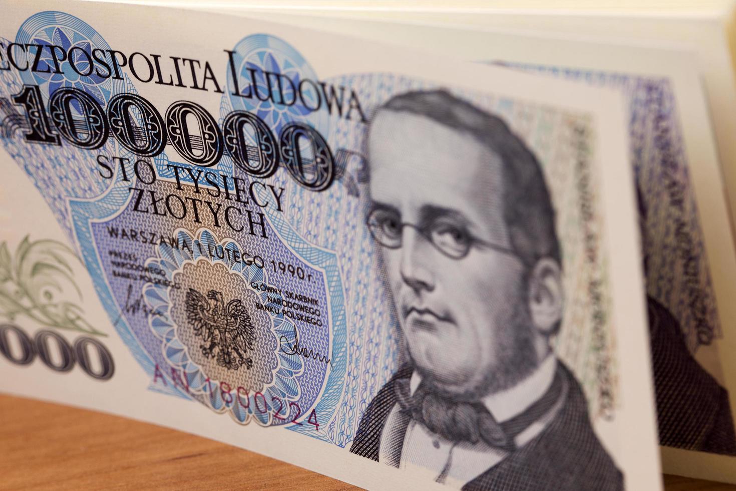 vieux polonais argent - 100 000 zloty une Contexte photo