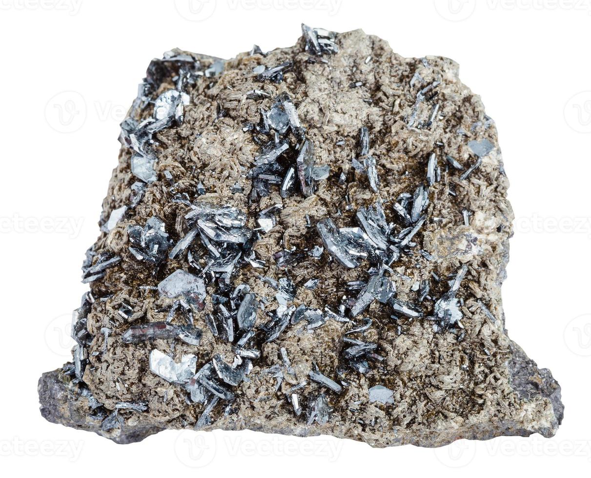 pièce de minéral pierre avec magnétite cristaux photo