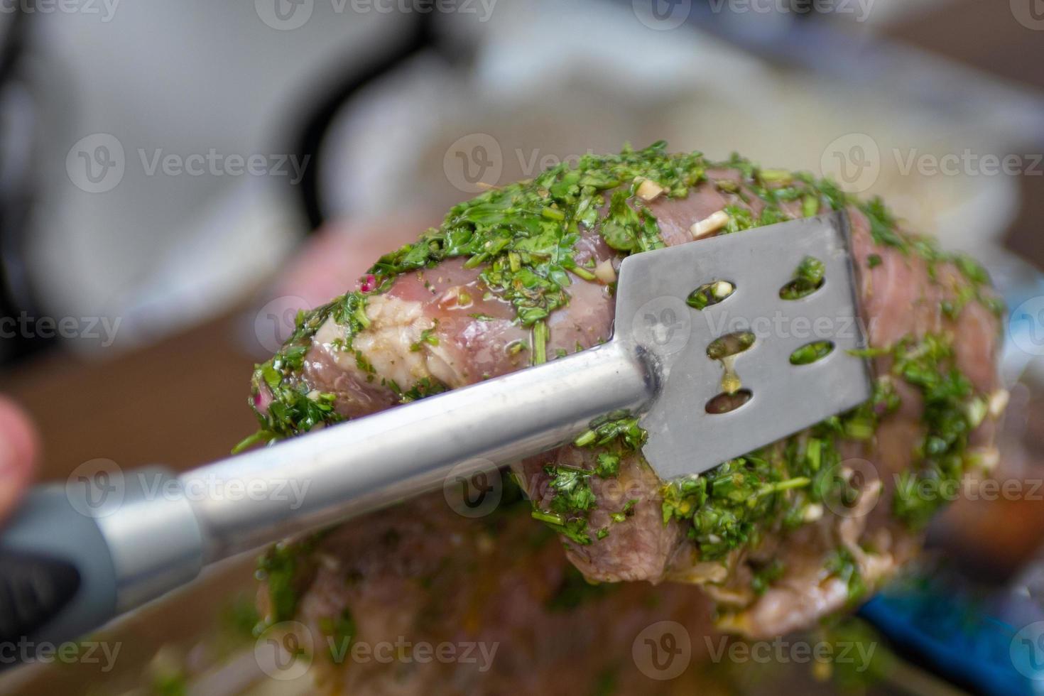 attraper le mariné du boeuf photo