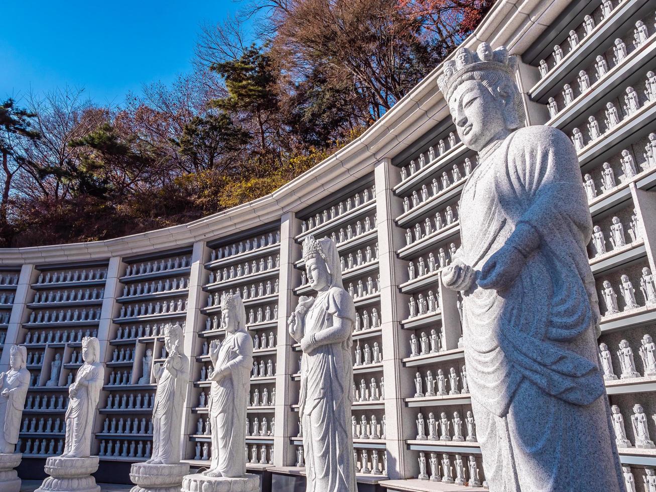 Statue bouddhiste dans le temple de Bongeunsa à Séoul, Corée du Sud photo