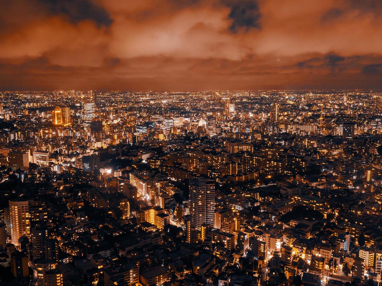 paysage urbain de tokyo la nuit photo