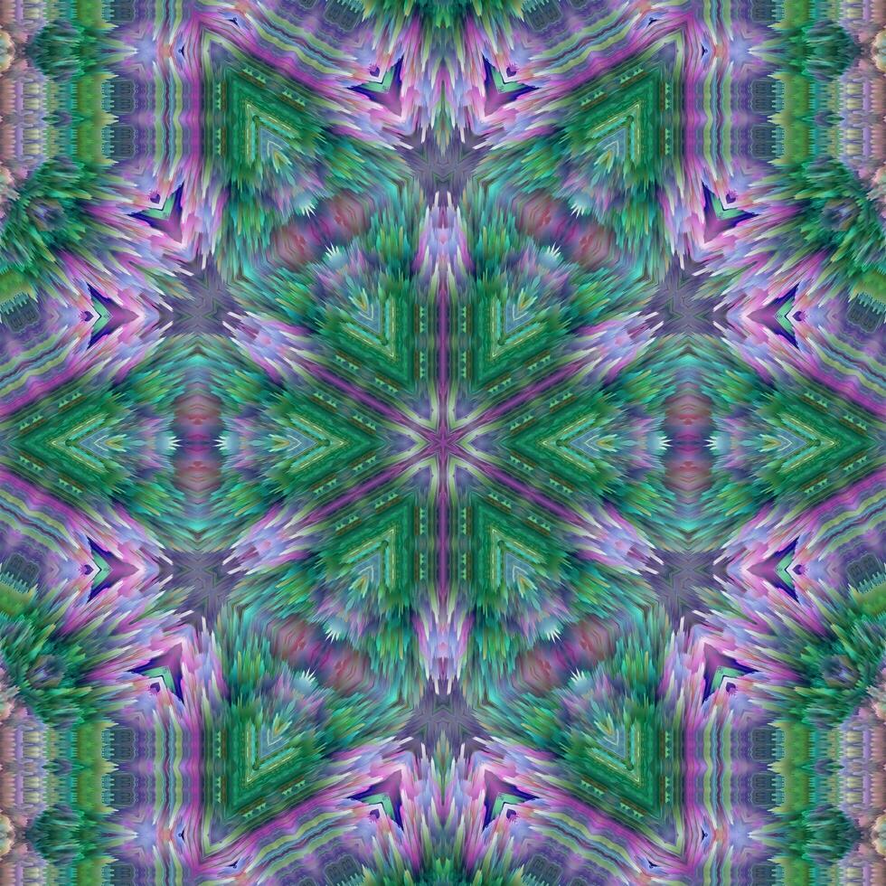 3d illustration d'ornement kaléidoscope brillant multicolore photo