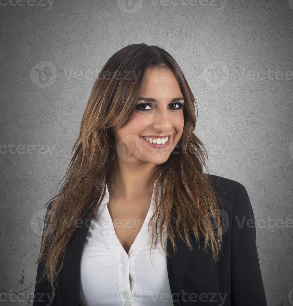 Heureusement employé femme d'affaires photo