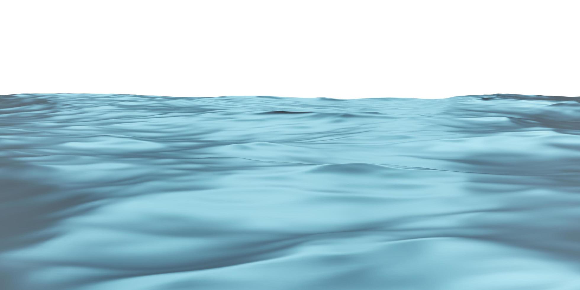Illustration 3D de la vague de surface de l'eau de la mer photo