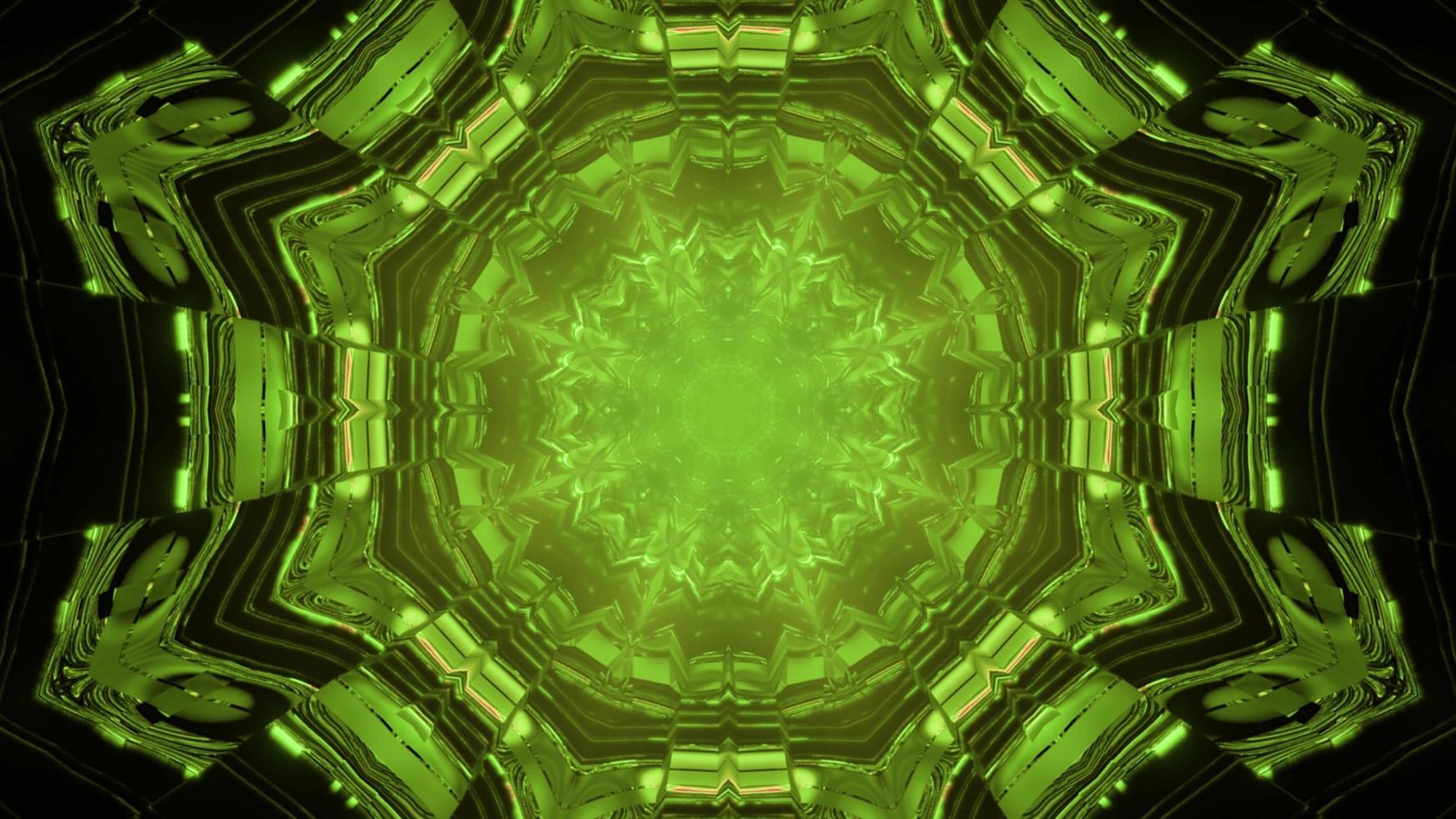 3d illustration du tunnel vert géométrique photo
